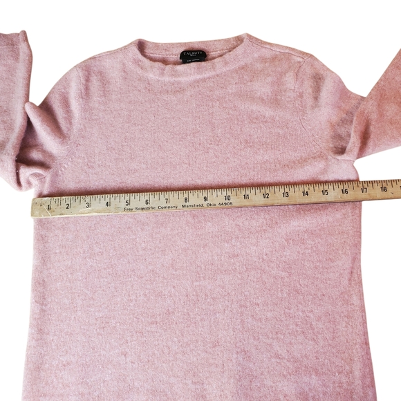 Talbots Women's Cashmere Crewneck Sweater in Soft Pink. 3/4 Sleeves. MP. K126 - Picture 6 of 9